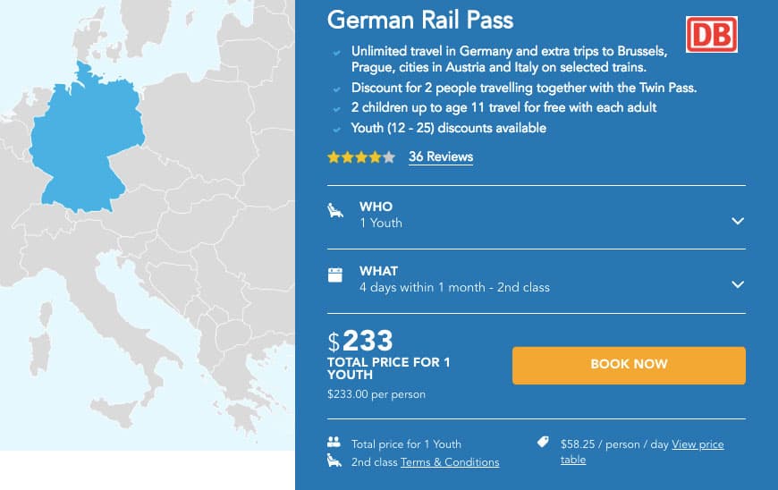 Germany Train - Rail pass 